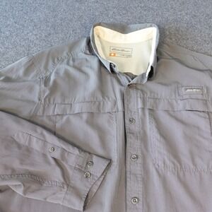 Eddie Bauer Sport Shop Mens 2XL Classic Fit Grey Micro Check Fishing Shirt 1603